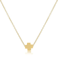 16" Necklace Gold - Signature Cross Gold Front View