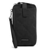 RFID Large Smartphone Wristlet Black Front View