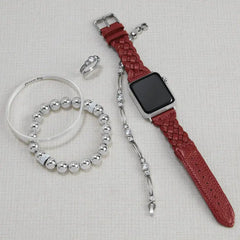 Sutton Braided Leather Watch Band Flat View