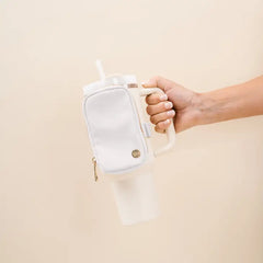 The Darling Effect white tumbler fanny pack.