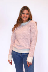 Two-Tone Fuzzy Sweater Front View
