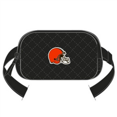 Vera Bradley Cleveland Browns NFL Black Mini Belt Bag.