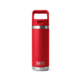 YETI Rambler 18 oz Water Bottle With Straw Cap - Rescue Red
