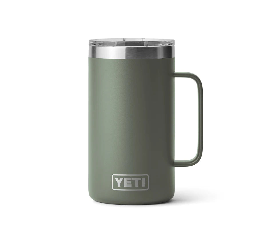 One 40oz Green Yeti Rambler Stainless Steel Insulated Tumbler With Carrying  Handle, & Water Mug, For Cold & Hot Drinks, Car Holder