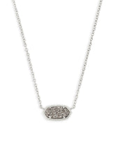 Kendra Scott Elisa Rhodium Platinum Drusy Necklace