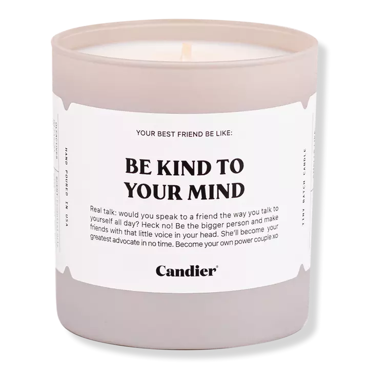 Be Kind To Your Mind Candle Front View