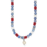 Americana Beach Pearl Charm Necklace