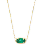 Elisa Gold Pendant Necklace In Emerald Cat'S Eye