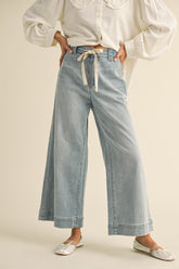 Ribbon Washed Denim Jeans