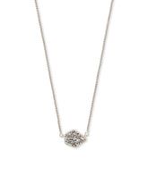 Tess Rhodium - Platinum Drusy Necklace Front View