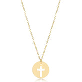 16" Necklace Gold - Blessed Gold Disc
