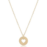 16" Necklace Gold - Love Gold Disc
