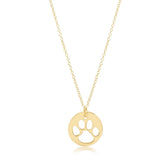 16" Necklace Gold - Paw Print Gold Disc