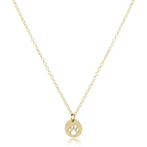 16" Necklace Gold - Paw Print Small Gold Disc