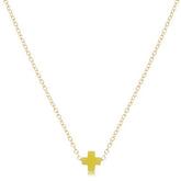 16" Necklace Gold - Signature Cross Small