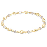 Classic Gold Sincerity Pattern 4mm Bead Bracelet - Pearl