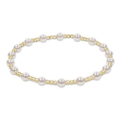 Classic Sincerity Pattern 4mm Bead Bracelet - Pearl - ENEWTON