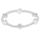 Signature Cross Admire Pearl Pattern 3mm Bead Bracelet