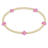 Signature Cross Small Gold Pattern 2mm Bead Bracelet