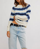 Frankie Cable Striped Pullover
