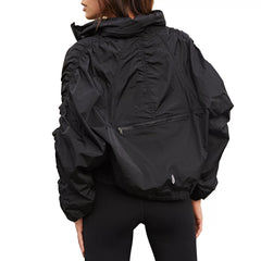 Free People Women's Way Home Packable Jacket in the color black.