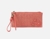 Vida Wristlet - Wild Rose Woven Straw