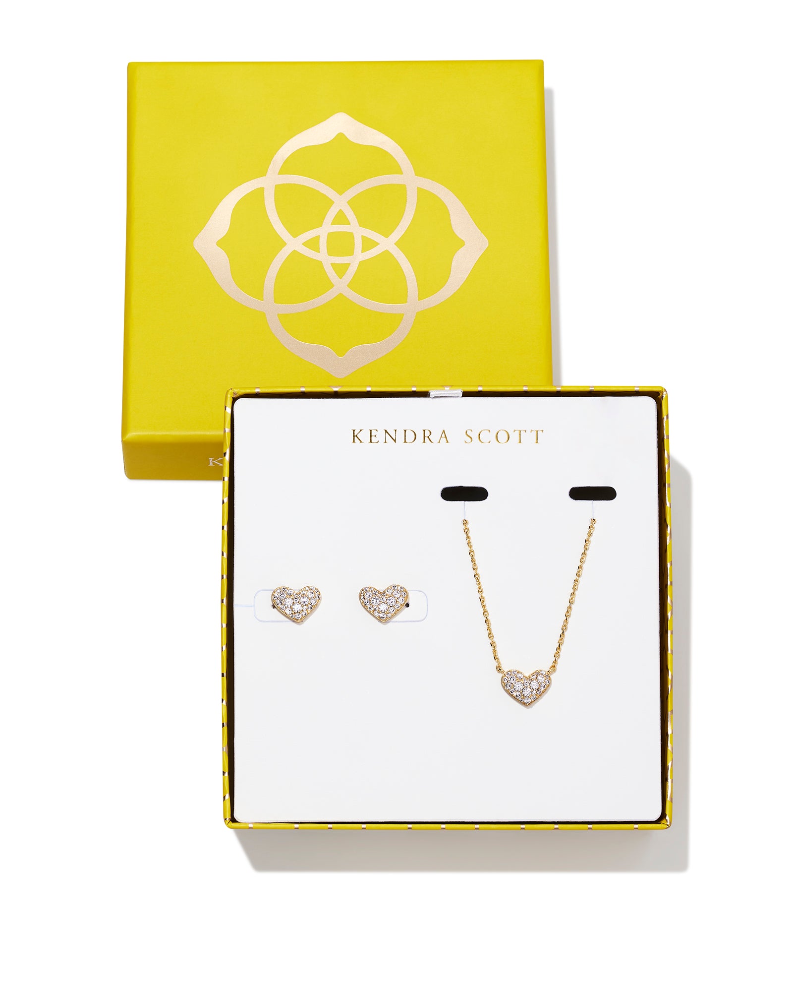 Ari Pave Crystal Heart Pendant & Stud Gift Set