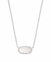 Kendra Scott Elisa Rhodium White Opal Necklace