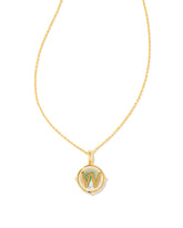 Letter W Disc Pendant Front View