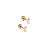 Screwback Stud Earrings - Micro Amber