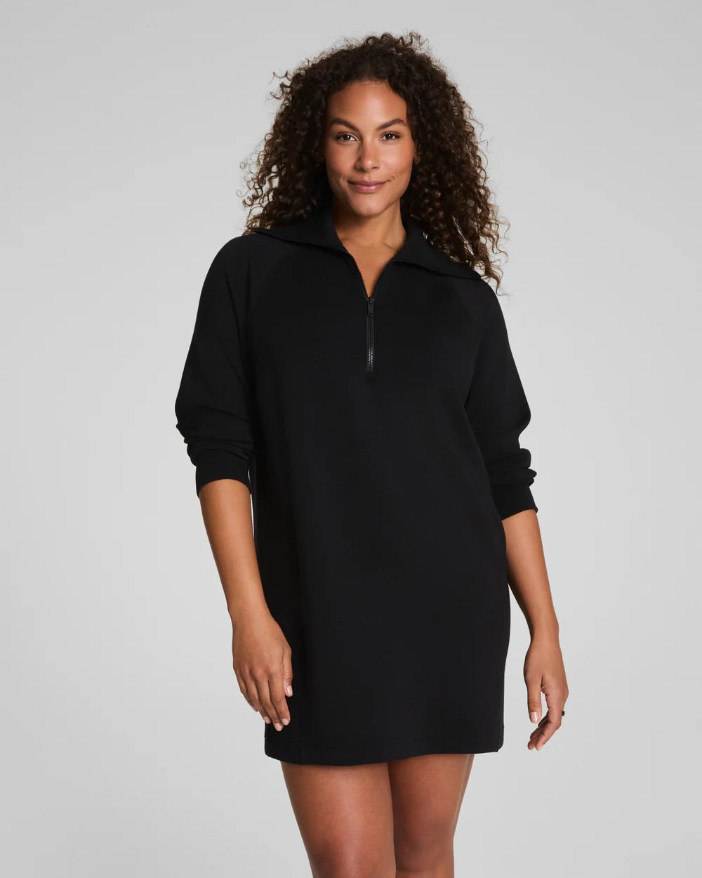 spanx black dress Spanx Women's SPANXsmooth Jersey High Neck Midi Dress in Black Top size XL