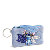 Zip ID Case: Stitch Leafy Blooms Chambray