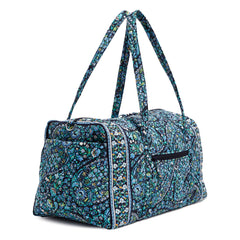 A Vera Bradley Large Travel Duffel bag in Dreamer Paisley pattern.