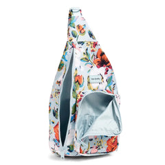 Vera Bradley ReActive Sling Backpack Sea Air Floral, front view.