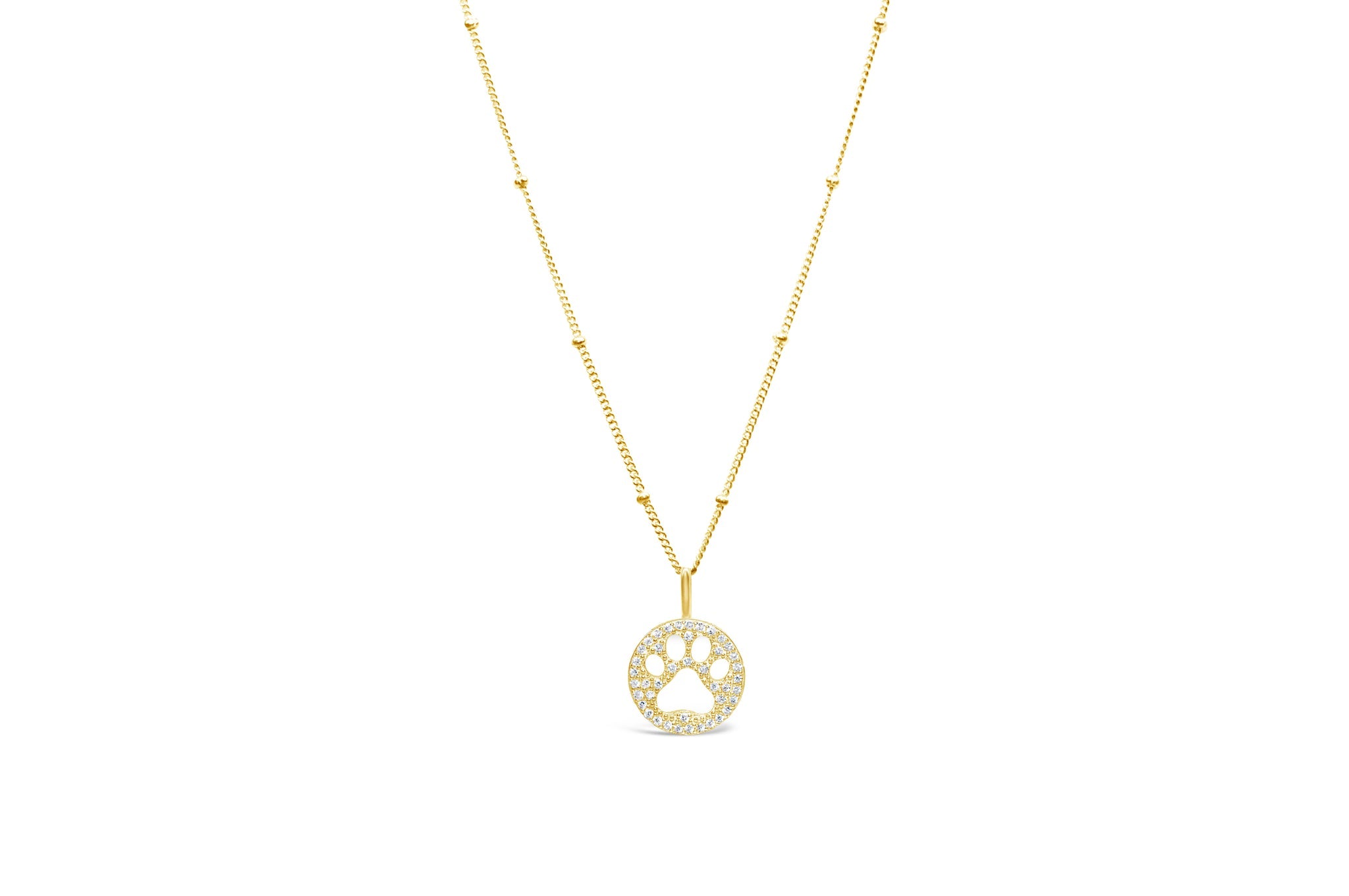Stia Charm & Chain Necklace Pave Paw