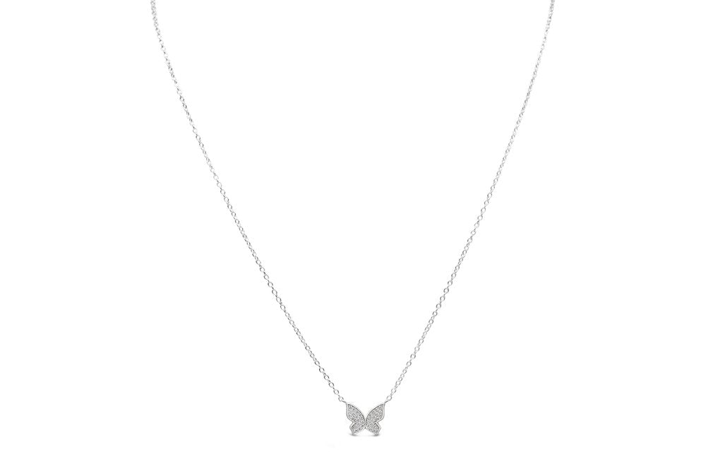 Stia Spread Your Wings Butterfly Necklace Silver
