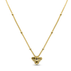 Stia Charm & Chain Necklace Bubbly Bumble Bee Gold