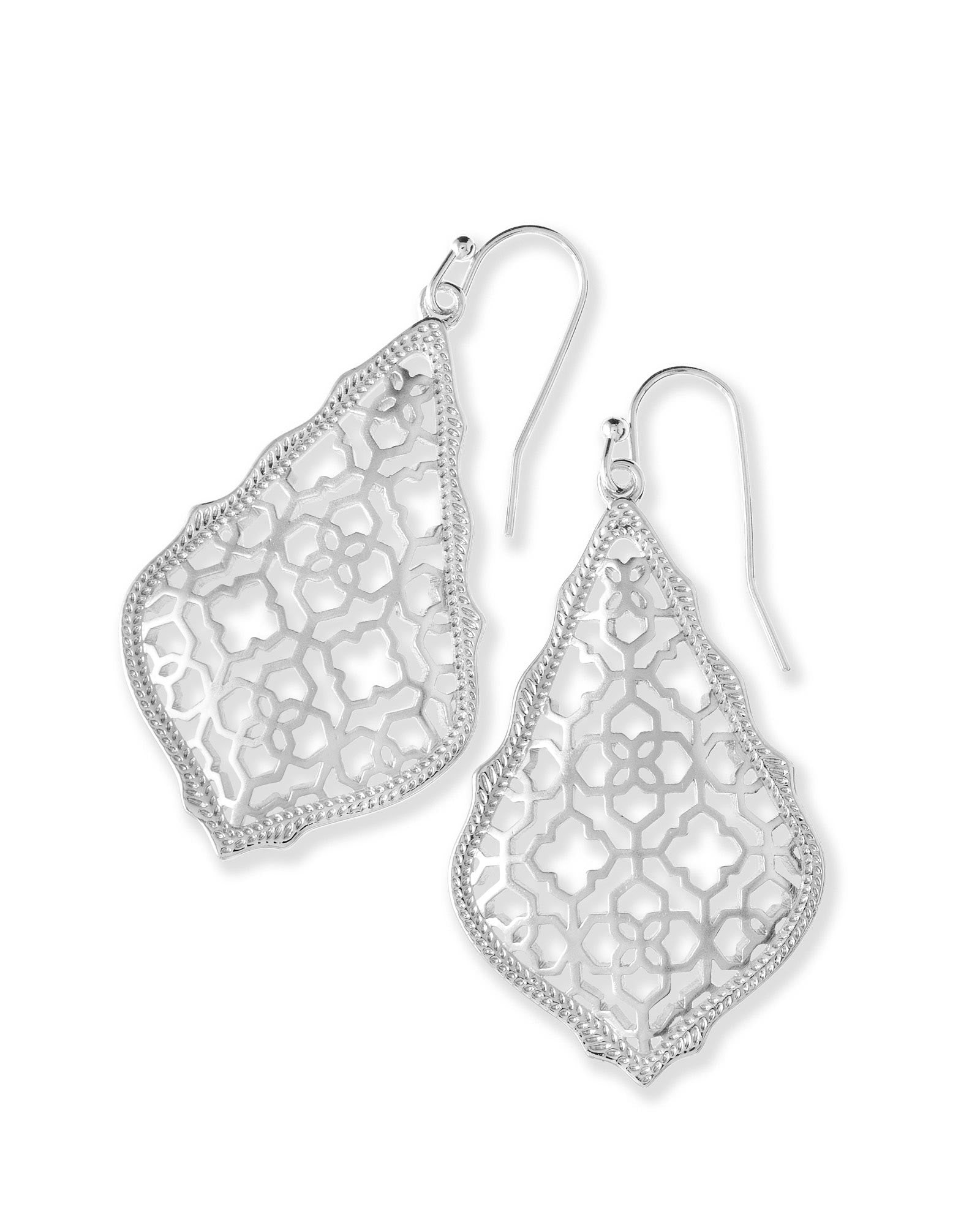 Addie Rhodium Mix Earrings In Silver Filigree Mix