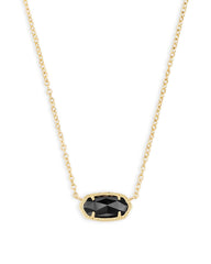 Elisa Gold - Black Opaque Glass Necklace