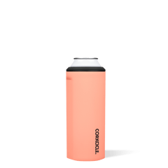 Coral - Slim Can Cooler Side View