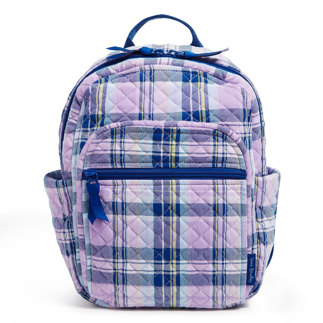 Vera Bradley Small Backpack In Amethyst Plaid Pattern.