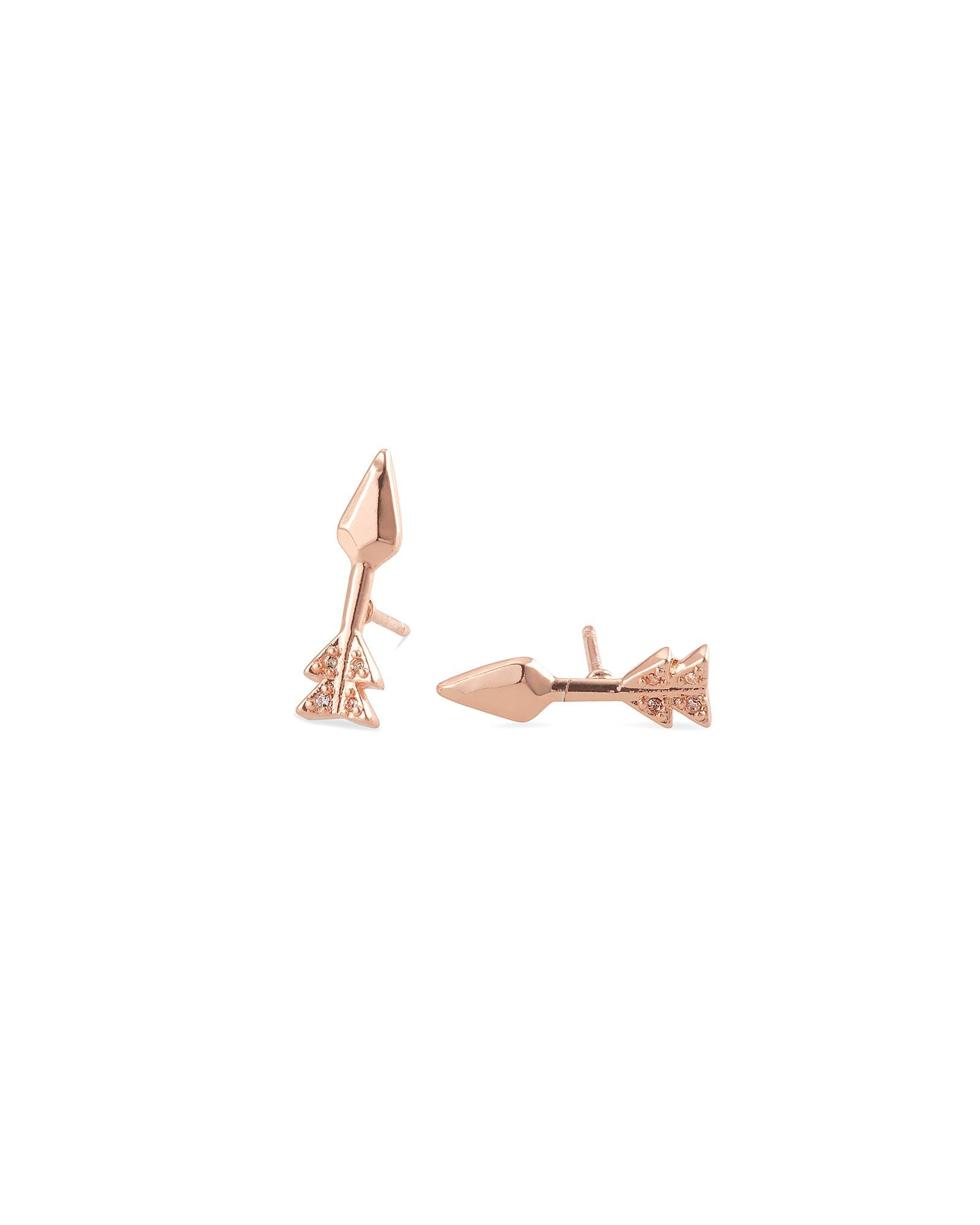 Grayson Rose Gold Stud Earrings in White Crystal