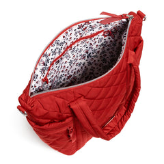 Small Multi-Strap Tote Bag In Cardinal Red- Main Pocket