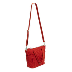 Small Multi-Strap Tote Bag In Cardinal Red - Adjustable Strap