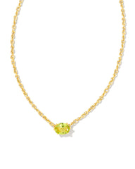 Kendra Scott Cailin Crystal Pendant In Necklace Gold Peridot Crystal.