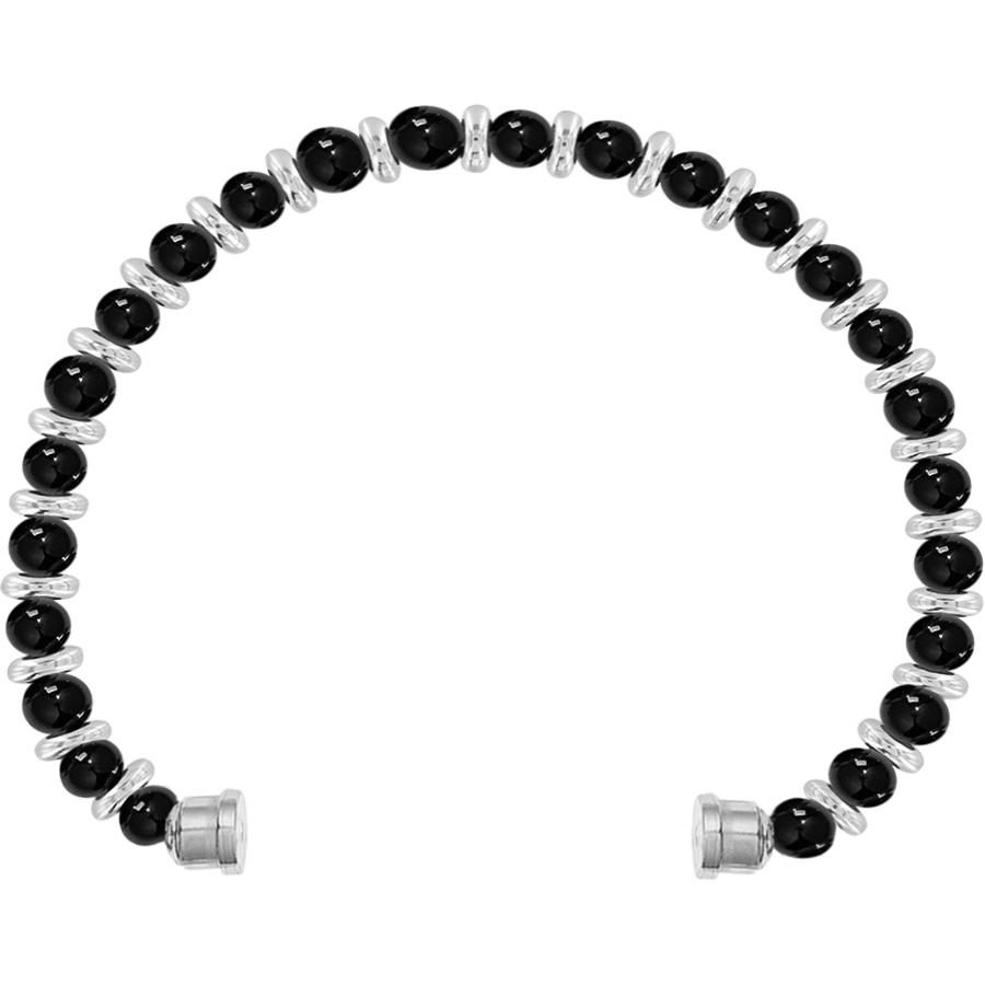 Gnoce Personalized Sterling Silver Plated Black Clover Gemstone Bracelet 