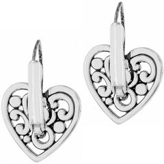 Contempo Heart Leverback Earrings Back View
