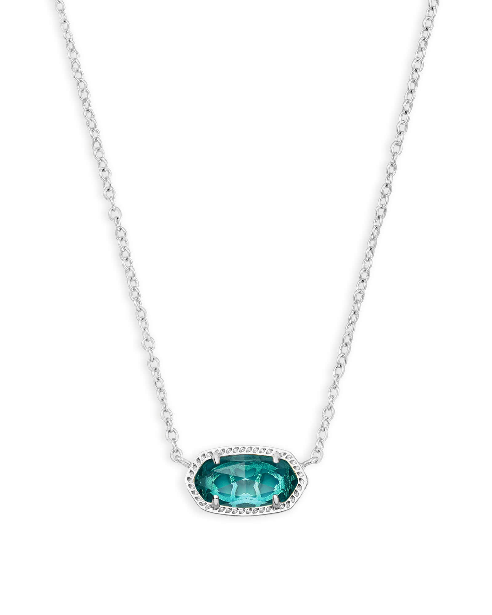 Kendra Scott Elisa Silver Pendant Necklace In London Blue