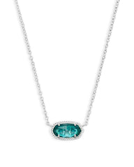 Kendra Scott Elisa Silver Pendant Necklace In London Blue