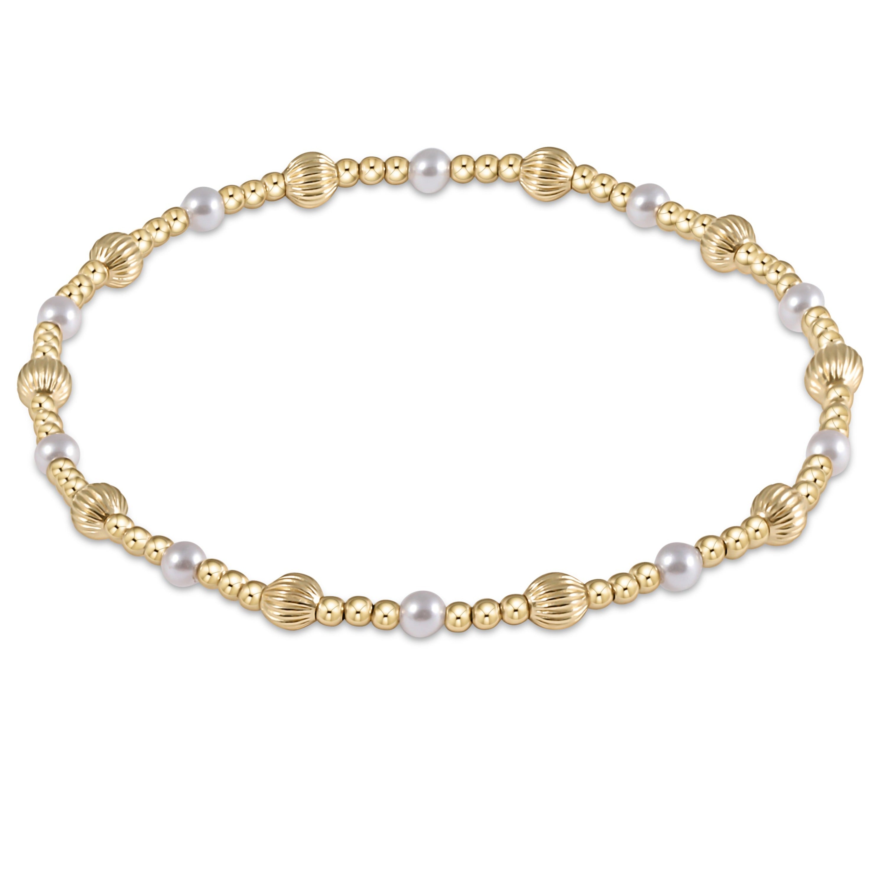 Dignity Sincerity Pattern Bead Bracelet - Pearl | Enewton®